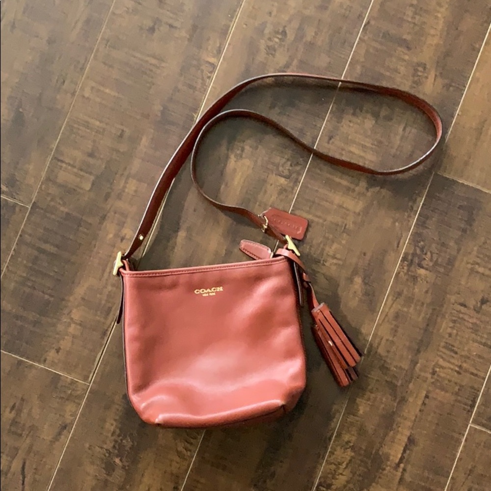 Tan Coach Cross Body Bag